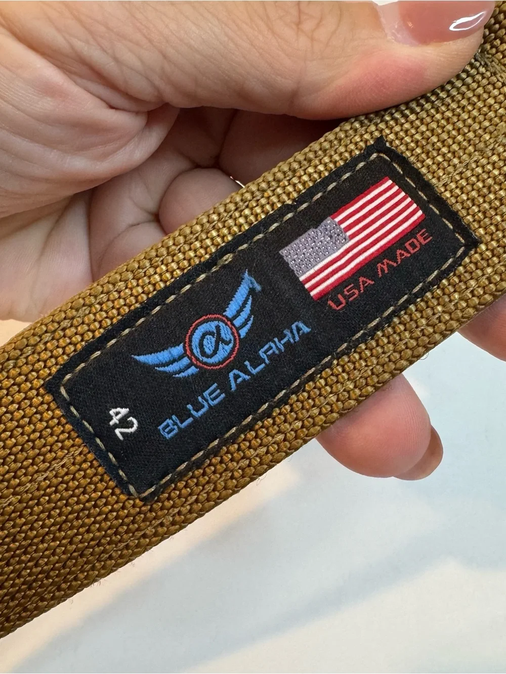 Blue Alpha gear Low Profile inner/EDC Belt - coyote brown barley worn! Size 42